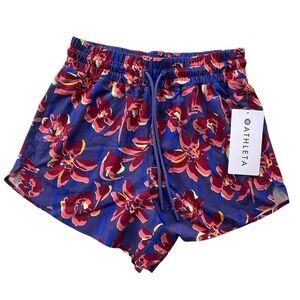 Athleta Womens XXS Blue Purple Pink Floral Crossroads Shorts Run Athletic 881779